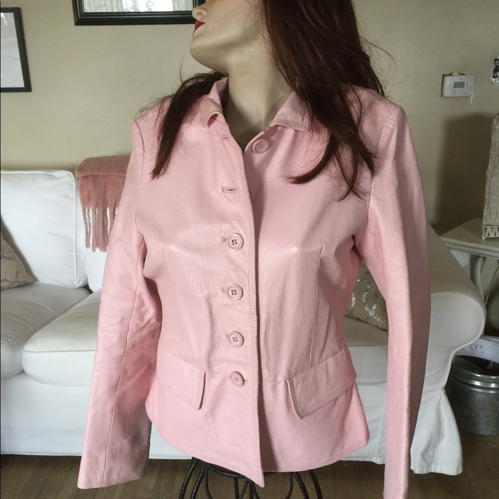 Pink Authentic Leather Woman’s M Jacket